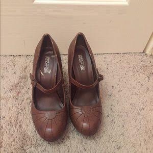 Kenneth Cole Brown Leather Mary Janes